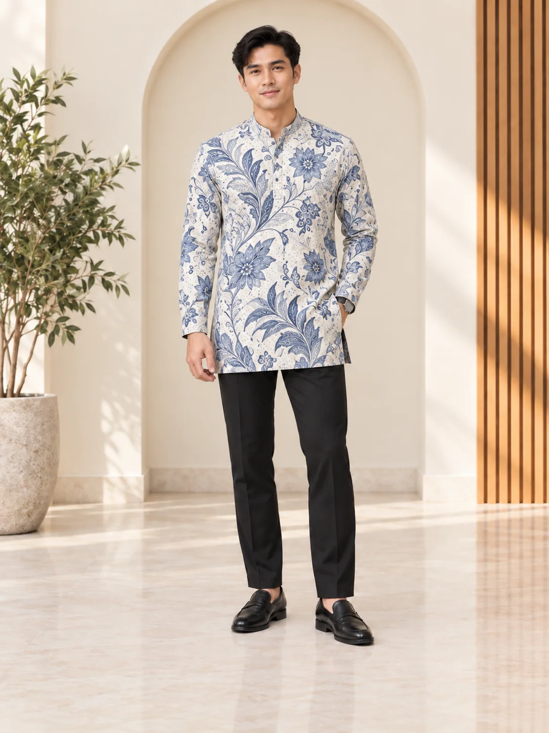 cendana biru batik kurta 2 cendana biru batik kurta 2
