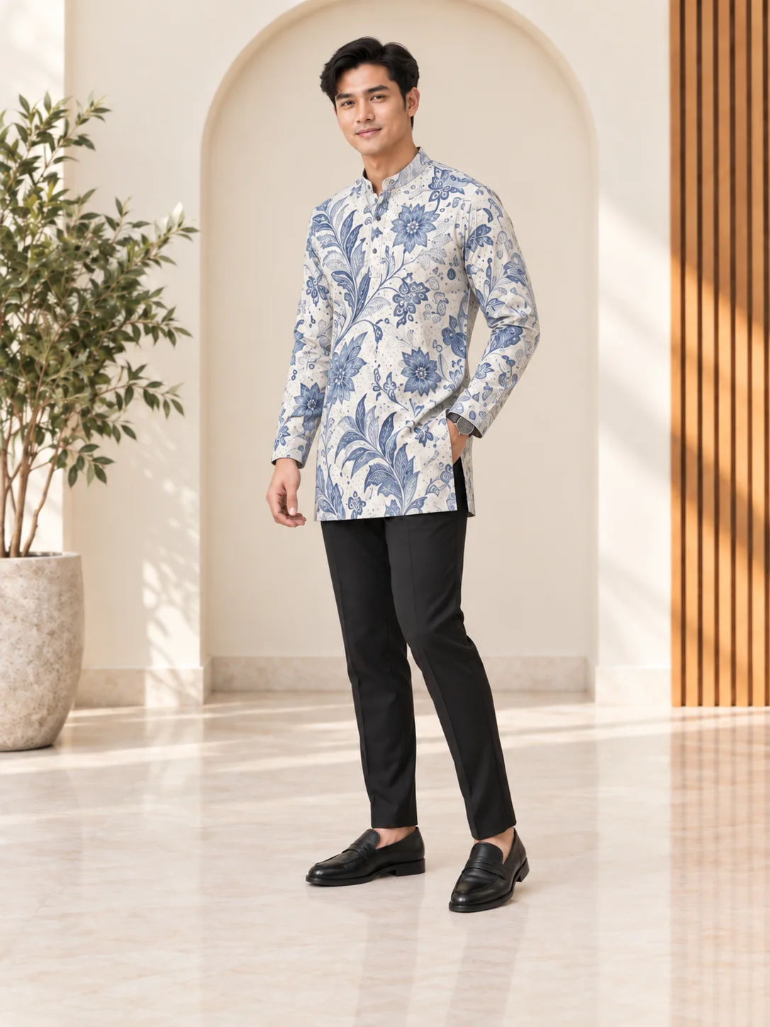 cendana biru batik kurta cendana biru batik kurta