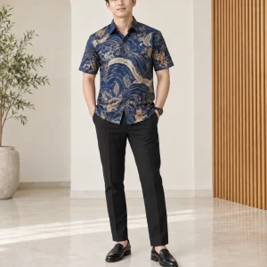 ombak nila men's batik shirt