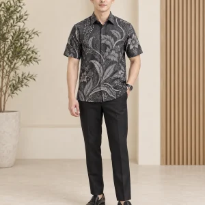 pusaka arang men's batik shirt
