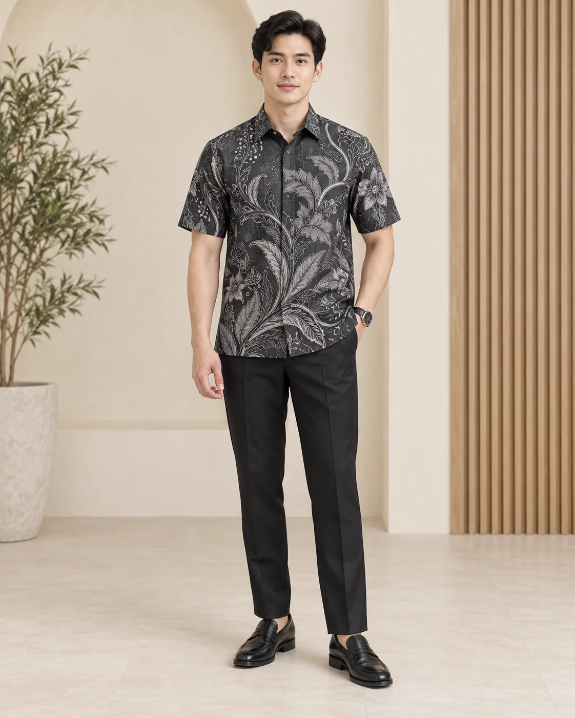 pusaka arang men's batik shirt pusaka arang men's batik shirt