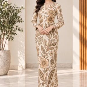 putih cendana batik dress