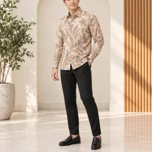 putih cendana long sleeve batik